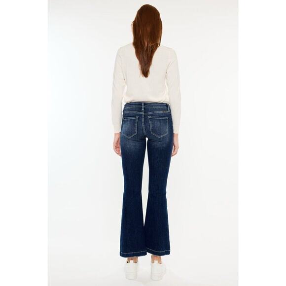 Kancan Jeans 31 Dark Wash Baylor Mid rise Flare Western Cowgirl Preppy - Picture 6 of 14